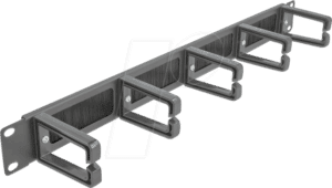 DELOCK 66490 - 19'' Kabelmanagement Bürstenleiste mit 5 Bügeln 1 HE schwarz