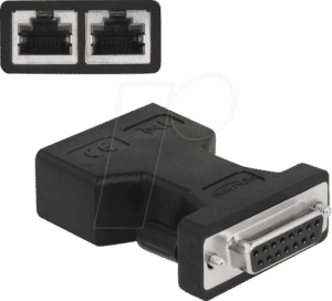 DELOCK 66806 - D-Sub 15 Pin Bu. > 2x RJ45 Bu. Adapter