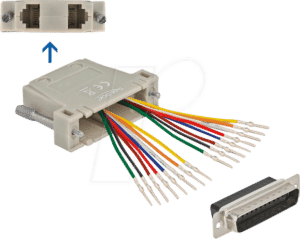 DELOCK 66833 - Adapter D-Sub 25Pin Crimp Stecker > 2x RJ45 Buchse Montagesatz