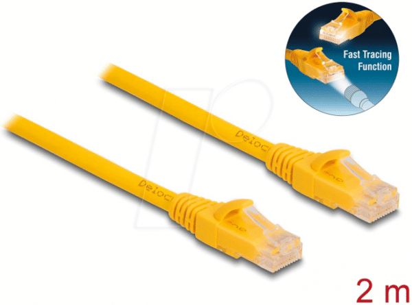 DELOCK 80102 - Patchkabel Cat.6A U/UTP Fast Tracing 2 m