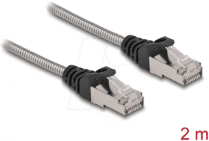 DELOCK 80109 - Patchkabel Cat.6A U/FTP mit Metallmantel 2 m