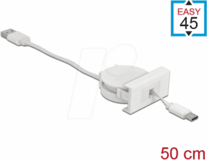DELOCK 81318 - Easy 45 Modul USB 2.0 Ausrollkabel USB Typ-A zu USB Type-C™