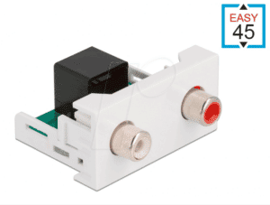 DELOCK 81341 - Easy 45 Modul 2 x Cinch Buchse zu RJ45 Buchse 22