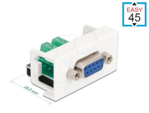 DELOCK 81350 - Easy 45 Modul D-Sub 9 Pin Buchse zu 10 Pin Terminalblock 22