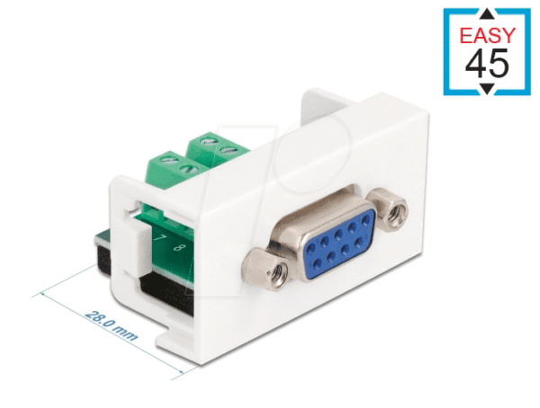 DELOCK 81350 - Easy 45 Modul D-Sub 9 Pin Buchse zu 10 Pin Terminalblock 22