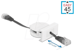 DELOCK 81361 - Easy 45 Modul Netzwerk Aufrollkabel RJ45 Cat.5e schwarz