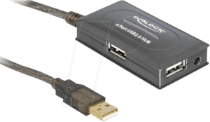 DELOCK 82748 - USB 2.0 Verlängerungskabel 10m aktiv 4Port Hub