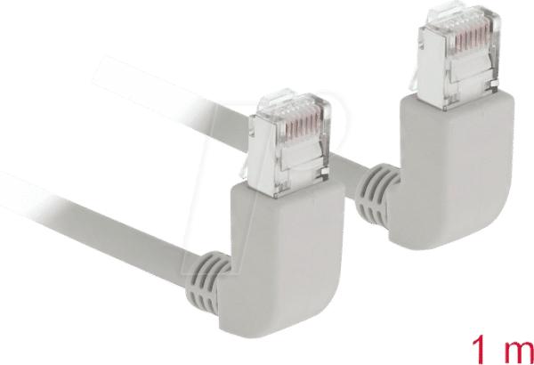 DELOCK 83517 - Patchkabel Cat.6A S/FTP oben/oben gewinkelt 1m
