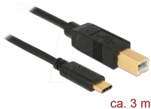 DELOCK 83666 - Delock Kabel USB 2.0 C-Stecker > B-Stecker 3 m