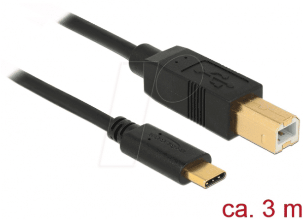 DELOCK 83666 - Delock Kabel USB 2.0 C-Stecker > B-Stecker 3 m