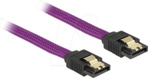 DELOCK 83692 - Kabel SATA 6Gb/s 100cm violett ge/ge Metall