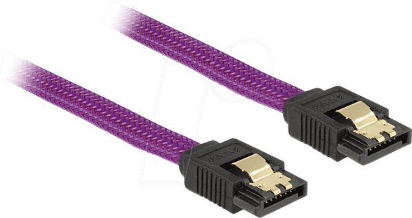 DELOCK 83692 - Kabel SATA 6Gb/s 100cm violett ge/ge Metall