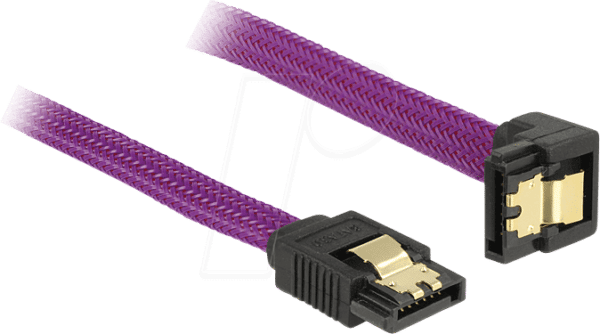 DELOCK 83694 - Kabel SATA 6Gb/s 20cm violett un/ge Metall