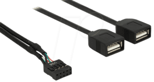 DELOCK 83823 - USB Pinheader Buchse auf 2x USB A Buchse