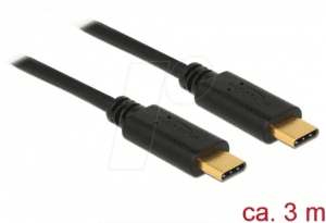 DELOCK 83867 - Delock Kabel USB 2.0 C-Stecker > C-Stecker 3A 3 m