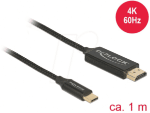 DELOCK 84904 - Kabel USB Type-C > HDMI-A DP-Alt Mode 4K 60 Hz 1 m koaxial