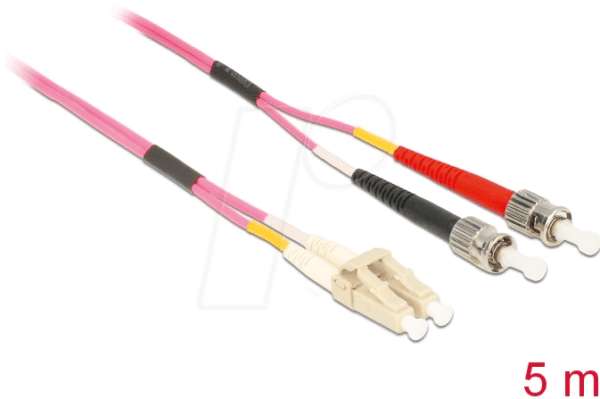 DELOCK 84867 - Kabel LWL LC/ST OM4 50/125µ 5m