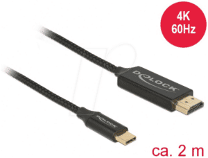 DELOCK 84905 - Kabel USB Type-C > HDMI-A DP-Alt Mode 4K 60 Hz 2 m koaxial