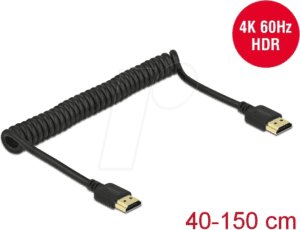 DELOCK 84967 - High Speed HDMI Spiralkabel 4K 60 Hz 0