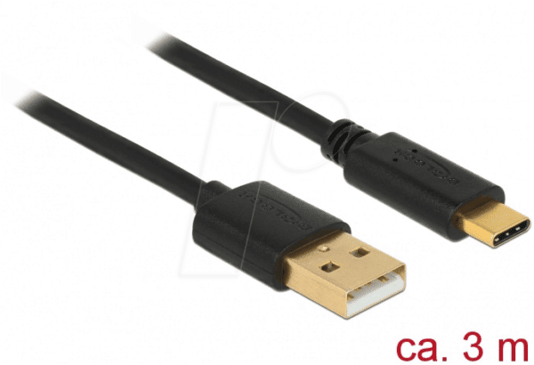 DELOCK 85209 - Delock Kabel USB 2.0 A-Stecker > C-Stecker 3 m