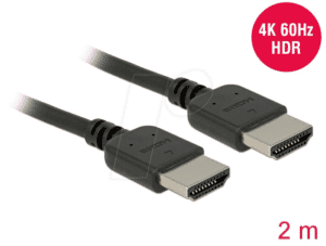 DELOCK 85217 - HDMI Kabel Stecker > Stecker 4K 60 Hz 2 m