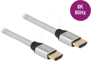 DELOCK 85368 - Ultra High Speed HDMI Kabel 48 Gbps 8K 60 Hz silber 3 m zertifiz