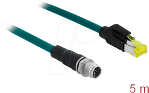 DELOCK 85432 - Netzwerkkabel M12 Stecker 8 Pin X-kodiert > RJ45 Stecker 5 m