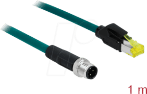 DELOCK 85441 - Netzwerkkabel M12 Stecker 4 Pin D-kodiert > RJ45 Stecker 1 m