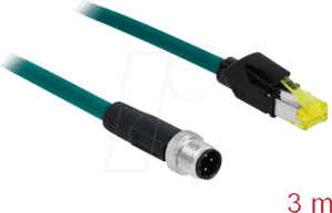 DELOCK 85443 - Netzwerkkabel M12 Stecker 4 Pin D-kodiert > RJ45 Stecker 3 m