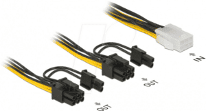 DELOCK 85452 - Delock Kabel Power PCIe 6 pin Buchse  > 2x 8 pin Stecker