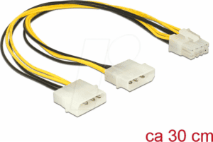 DELOCK 85453 - Delock Kabel Power EPS 8 Pin Stecker > 2x Molex 4 Pin Stecker