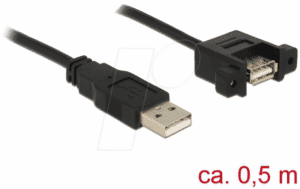DELOCK 85461 - Einbau-Kabel USB 2.0 A Stecker > USB 2.0 A Buchse