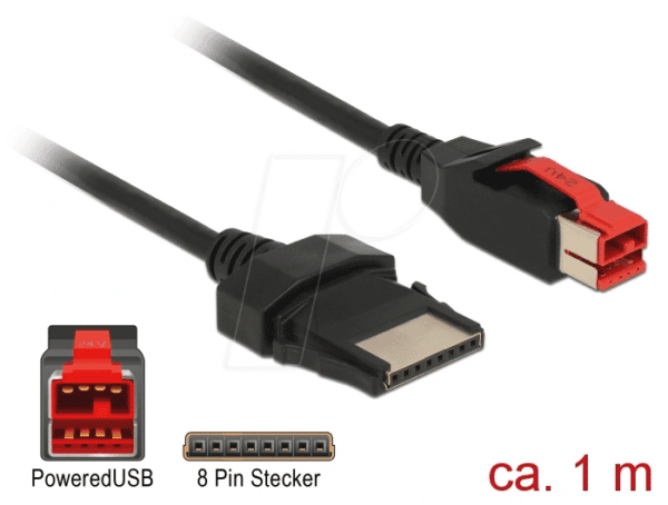 DELOCK 85477 - PoweredUSB Kabel Stecker 24V > 8 Pin