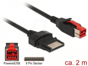 DELOCK 85478 - PoweredUSB Kabel Stecker 24V > 8 Pin