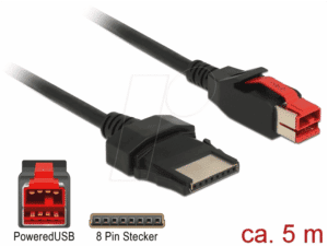 DELOCK 85481 - PoweredUSB Kabel Stecker 24V > 8 Pin
