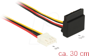 DELOCK 85510 - Kabel Power SATA 15 Pin Latchtype oben gewinkelt > Floppy 4 Pin