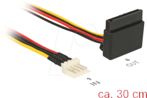 DELOCK 85511 - Kabel Power SATA 15 Pin Latchtype oben gewinkelt > Floppy 4 Pin