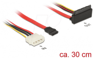 DELOCK 85514 - SATA 7 Pin Buchse + Molex 4 Pin Stecker > SATA 22 Pin Buchse 30