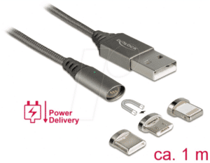 DELOCK 85705 - USB 2.0 3 in 1 magnetisches Ladekabel 1