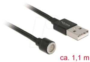 DELOCK 85724 - USB Daten- und Ladekabel magnetisch schwarz 1