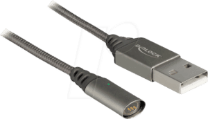 DELOCK 85725 - Magnetisches USB Ladekabel anthrazit 1 m
