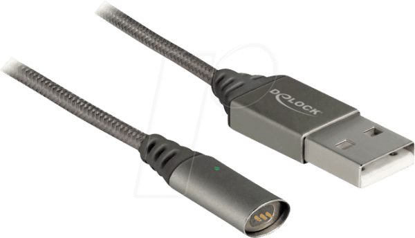 DELOCK 85725 - Magnetisches USB Ladekabel anthrazit 1 m