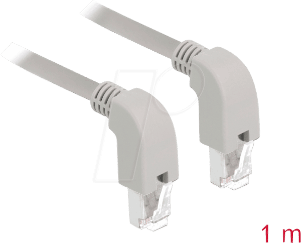 DELOCK 85859 - Patchkabel Cat.5e SF/UTP unten/unten gewinkelt 1m