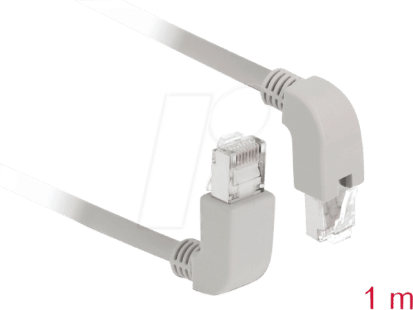 DELOCK 85862 - Patchkabel Cat.6 S/FTP oben/unten gewinkelt 1m