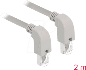 DELOCK 85878 - Patchkabel Cat.6A S/FTP unten/unten gewinkelt 2m