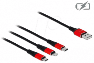 DELOCK 85891 - Ladekabel 3 in 1 für Lightning™ / Micro USB / USB Type-C™ 30 cm