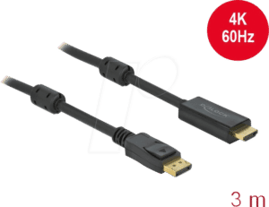 DELOCK 85957 - Aktives DP 1.2 zu HDMI Kabel 4K 60 Hz 3 m