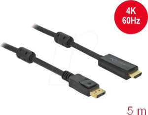 DELOCK 85958 - Aktives DP 1.2 zu HDMI Kabel 4K 60 Hz 5 m