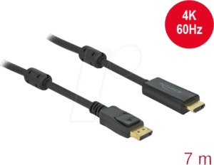 DELOCK 85959 - Aktives DP 1.2 zu HDMI Kabel 4K 60 Hz 7 m