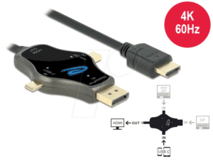 DELOCK 85974 - 3in1 Kabel USB-C/DP/Mini-DP auf HDMI 1
